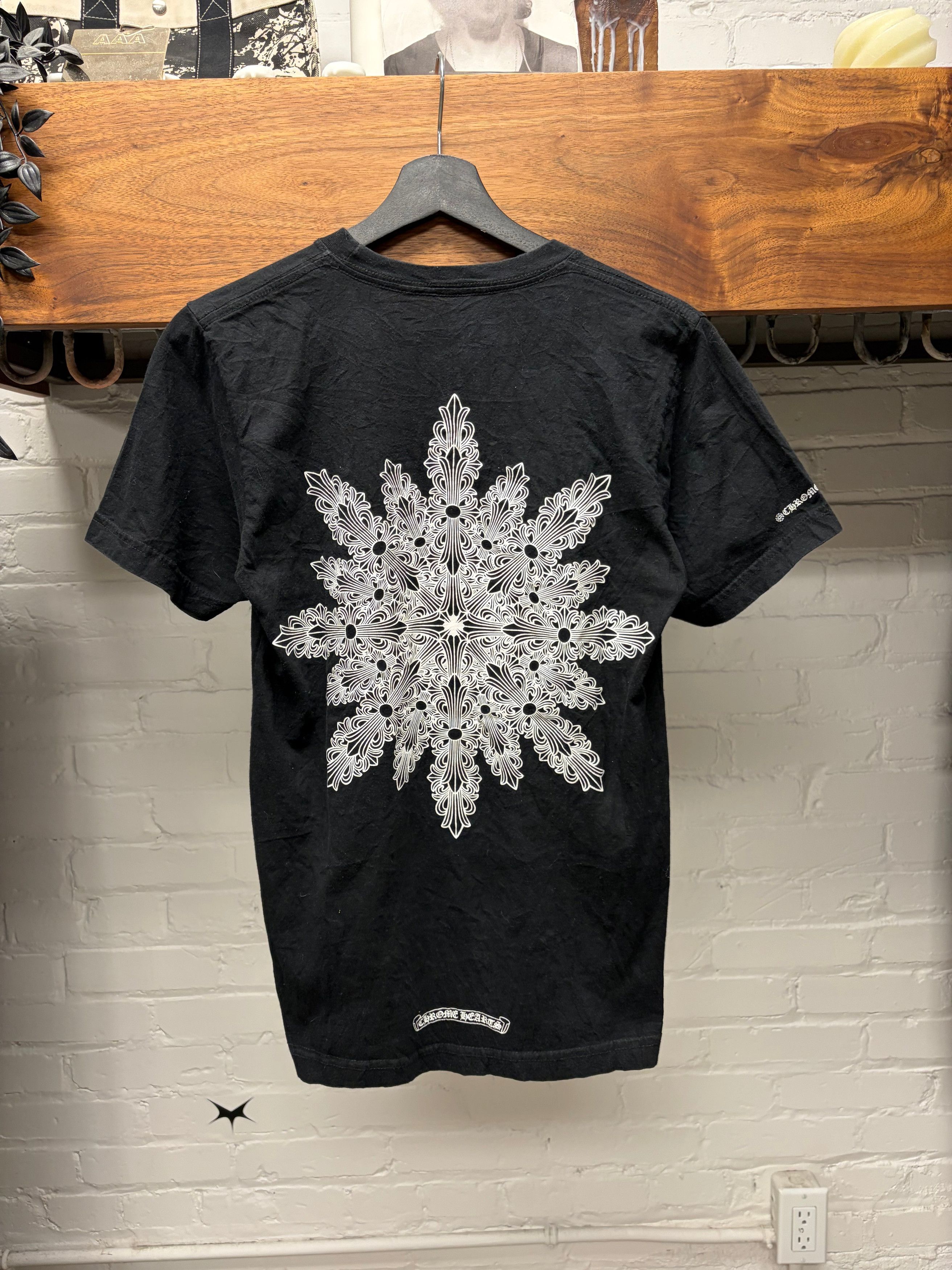 Chrome Hearts Chrome Hearts 'Floral Snowflake Cross' Black Graphic