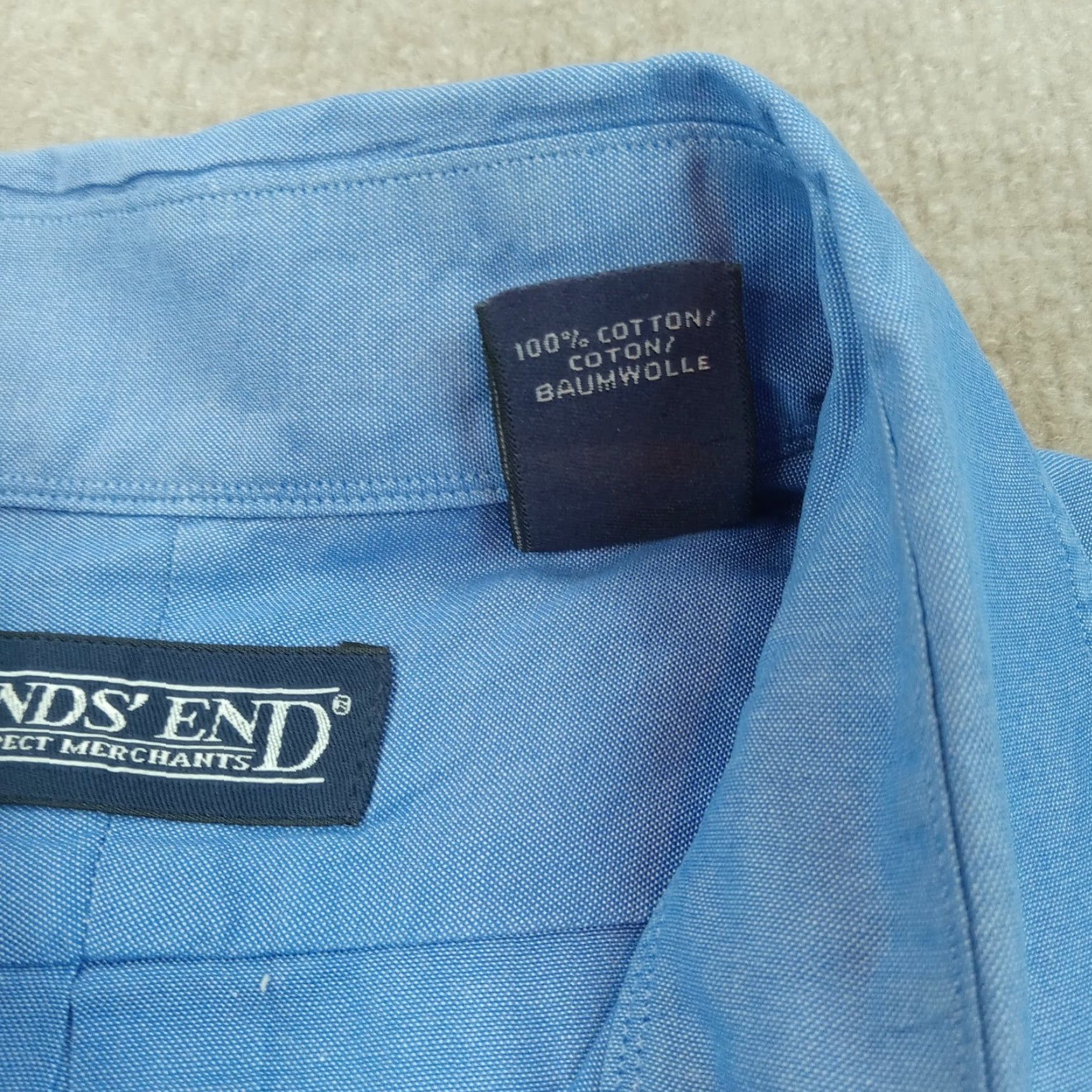 Lands' End Lands' End Shirt Mens 16.5-37 Tall Blue Long Sleeve Button-Up Casual Pocket Size US XL / EU 56 / 4 - 6 Thumbnail