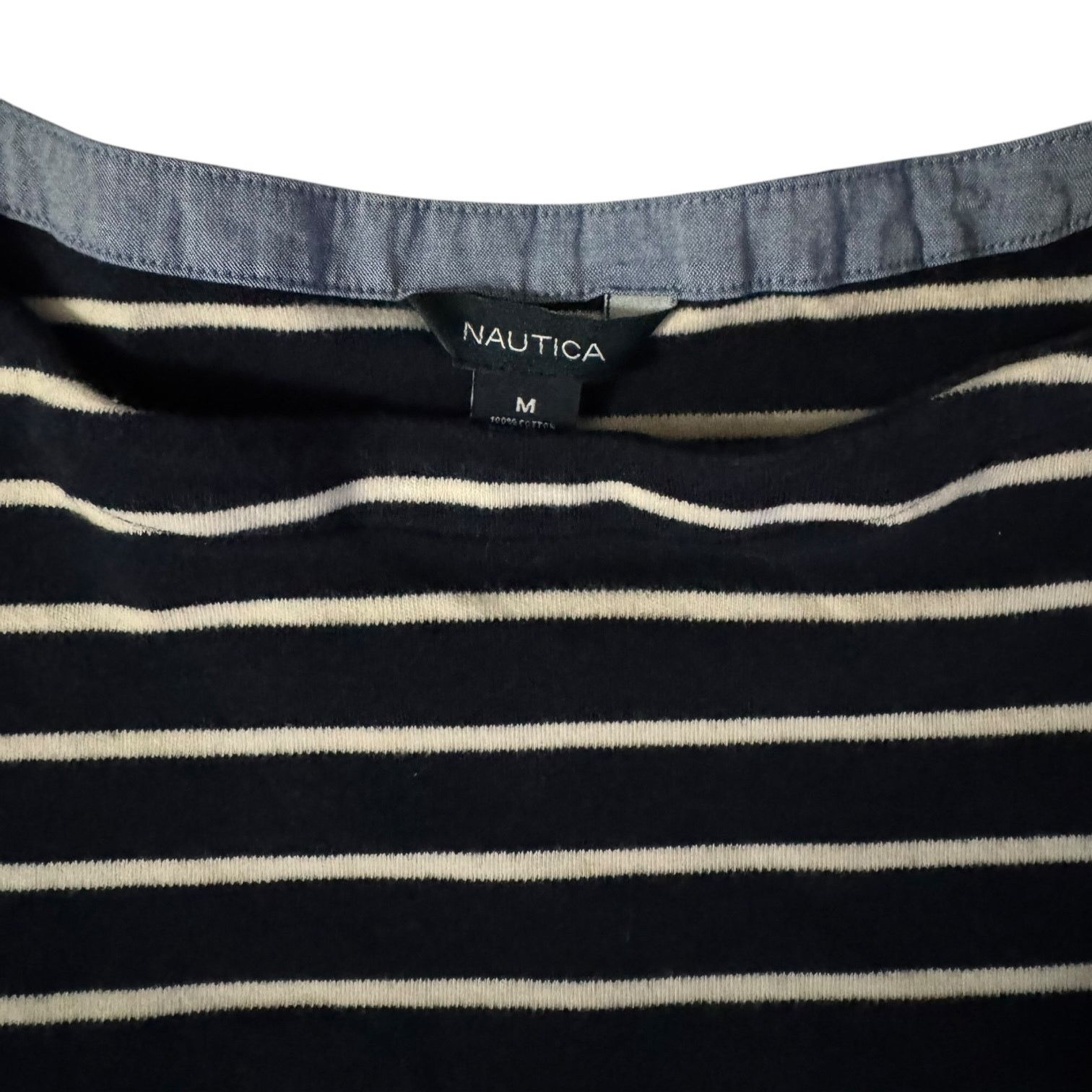 Nautica Nautica Blue & White Striped Pullover Nautical Top Medium Size M / US 6-8 / IT 42-44 - 2 Thumbnail