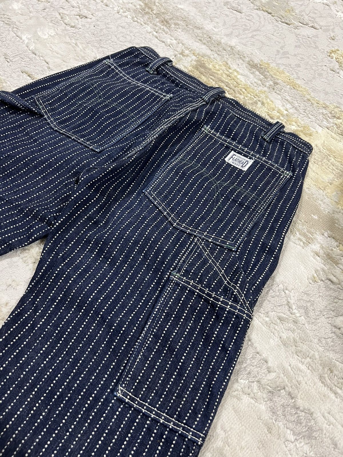 Loopwheeler The Flat Head Indigo Wabash Railroad Striped Painter Denim Size US 29 - 1 Thumbnail