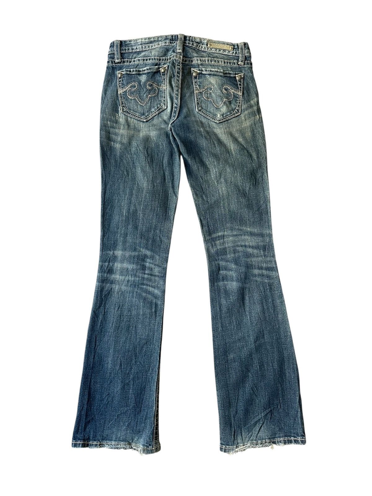 Tornado Mart FLARE Be/Rock For Express Distressed Denim Size 27" / US 4 / IT 40 - 2 Thumbnail