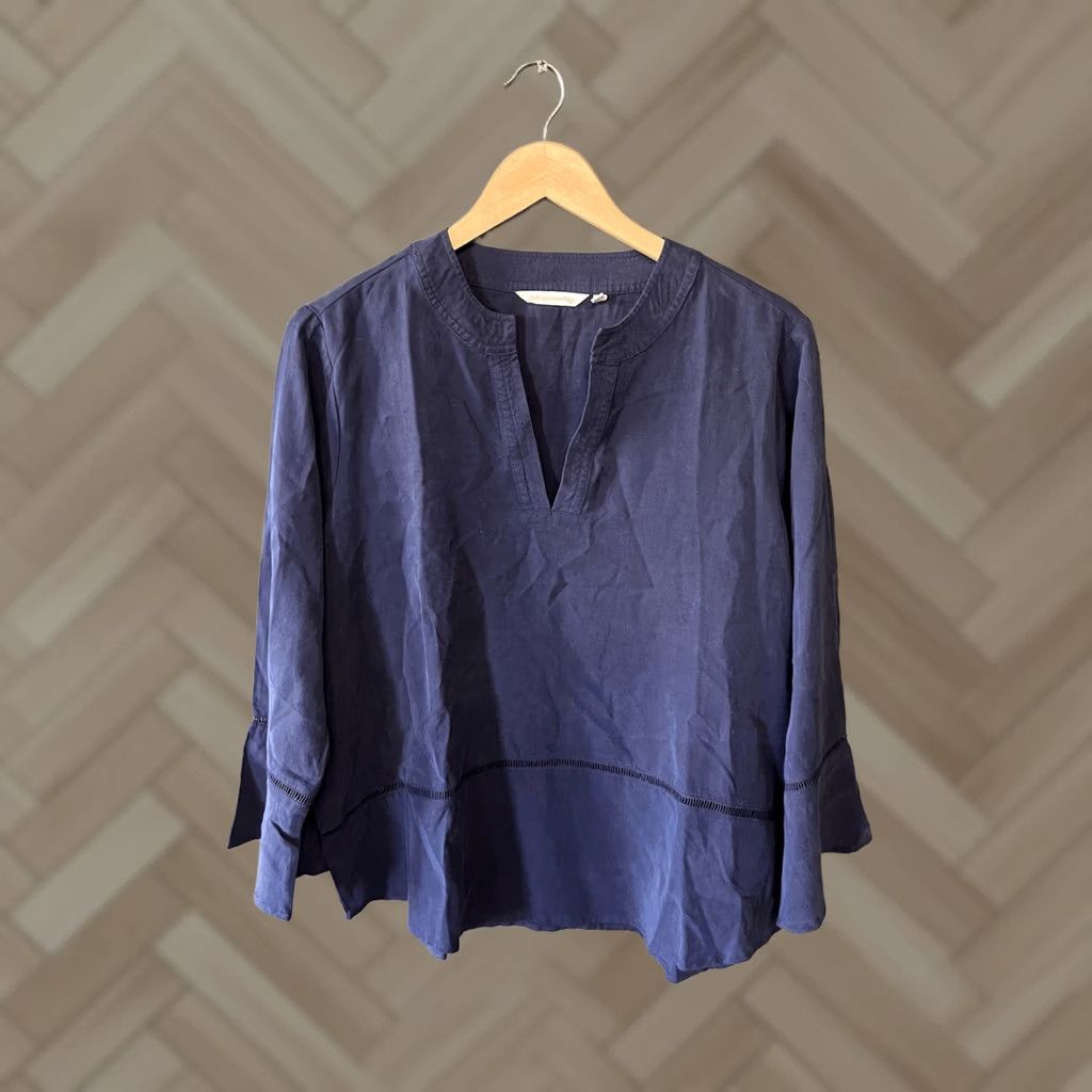 Soft Surroundings Soft Surroundings Womens Blue Long Sleeve Tunic Blouse Shirt Size L Size L / US 10 / IT 46 - 1 Thumbnail