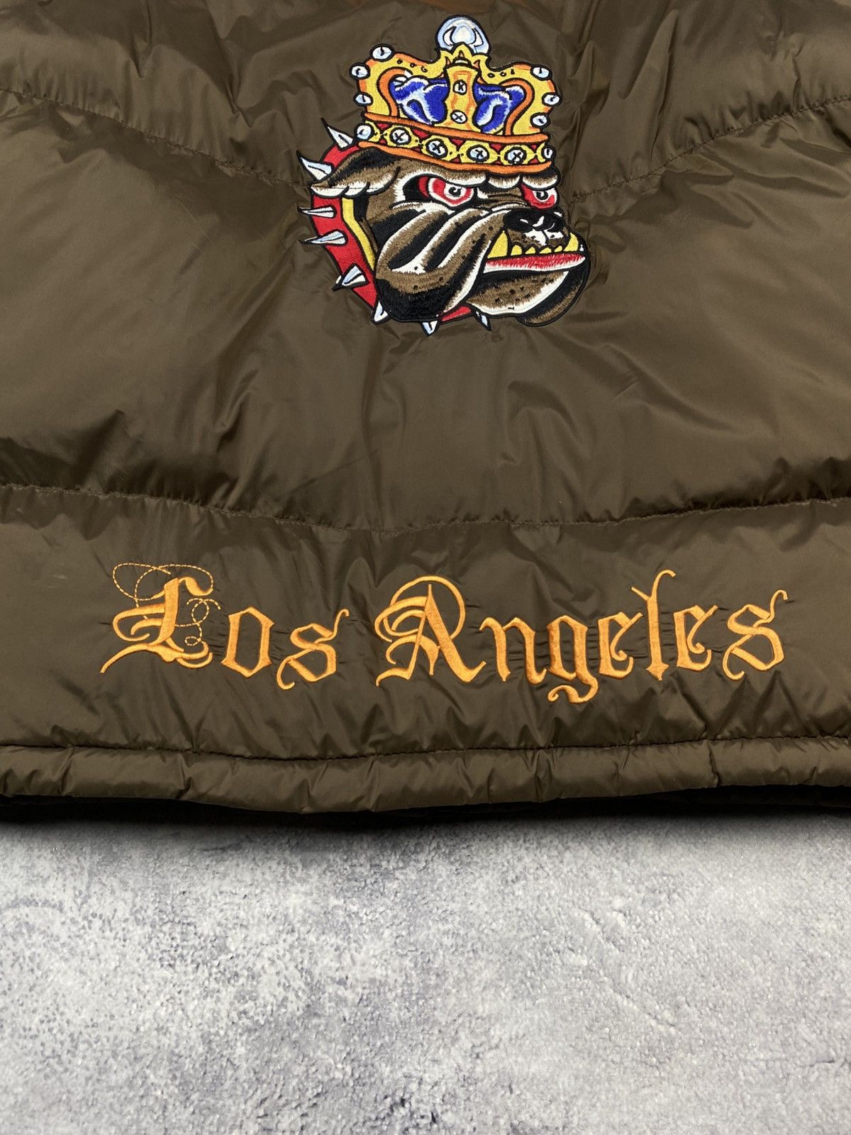 Ed Hardy Ed Hardy by Christian Audigier Y2K Boys Puffer Jacket Brown Size US XXS / EU 40 - 6 Thumbnail