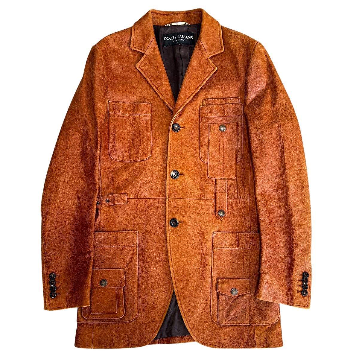 Dolce & Gabbana DOLCE & GABBANA 2002AW Vintage Leather Tailored Coat 46 Size US M / EU 48-50 / 2 - 1 Thumbnail