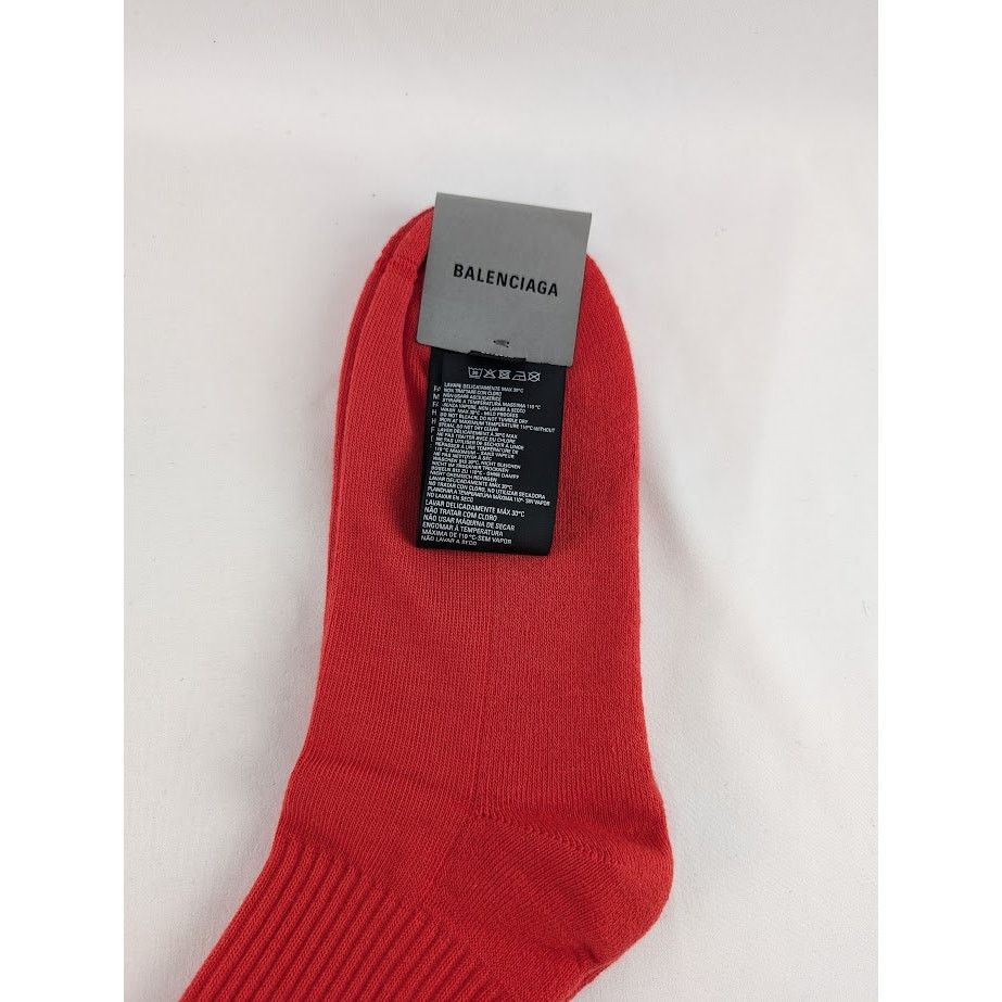 Balenciaga o1rshd1 Size : L / Tennis Socks in Red Size ONE SIZE - 4 Thumbnail