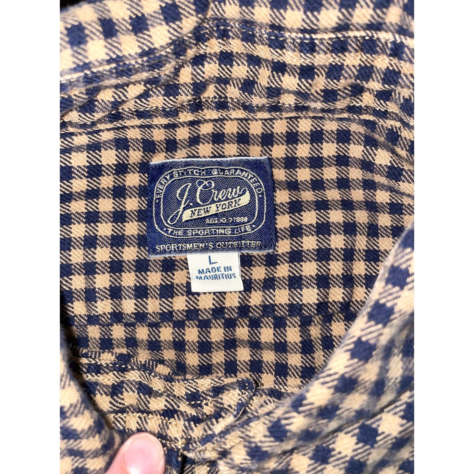 J.Crew J.Crew Shirt Button-Up Mens L Red Blue Green Check Collar Long Sleeve Cotton Knit Button-Down 3-Tone Size US L / EU 52-54 / 3 - 5 Thumbnail