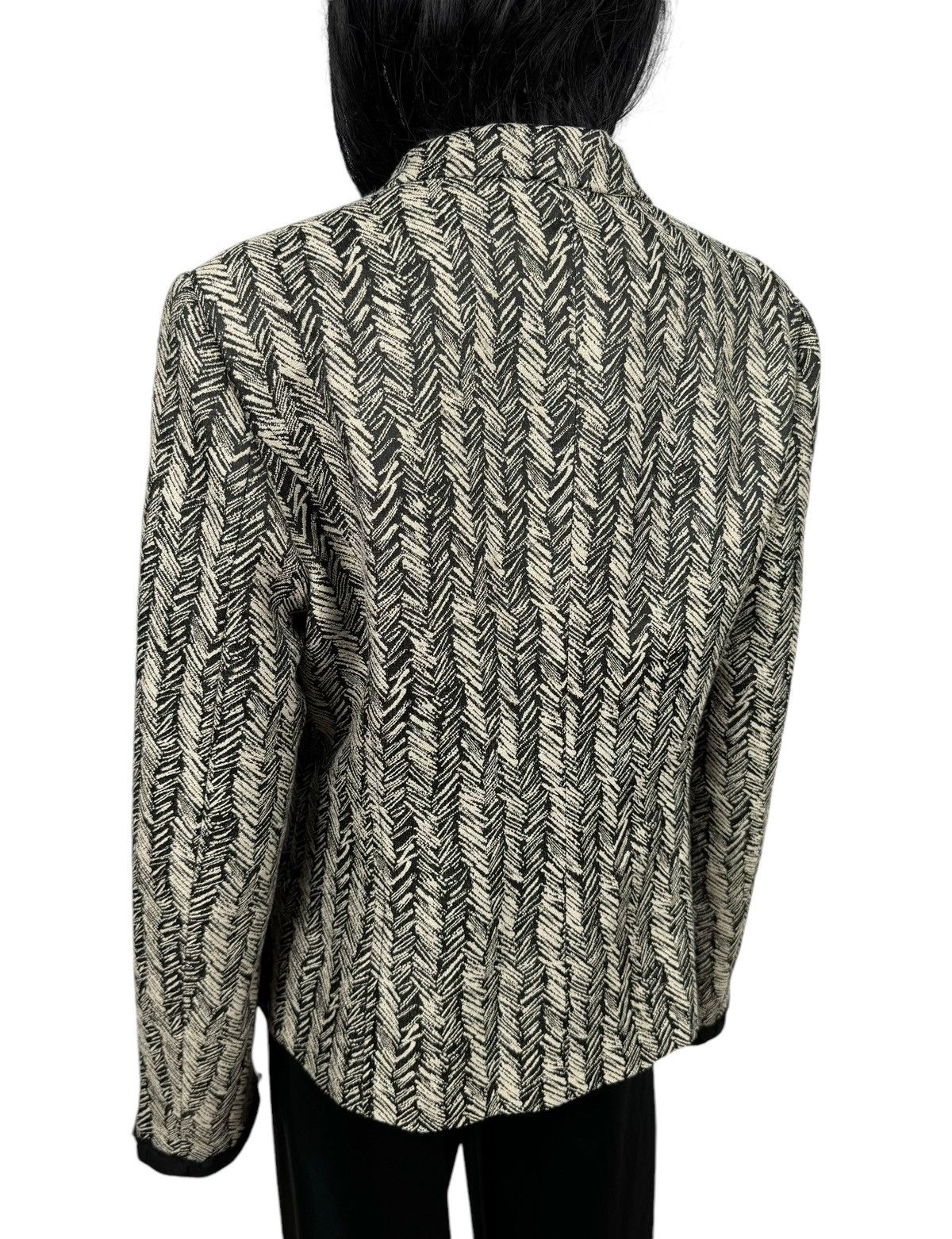 Weekend Max Mara Weekend Max Mara Herringbone Blazer Wool-Cotton Slik Trim Size XL / US 12-14 / IT 48-50 - 6 Thumbnail