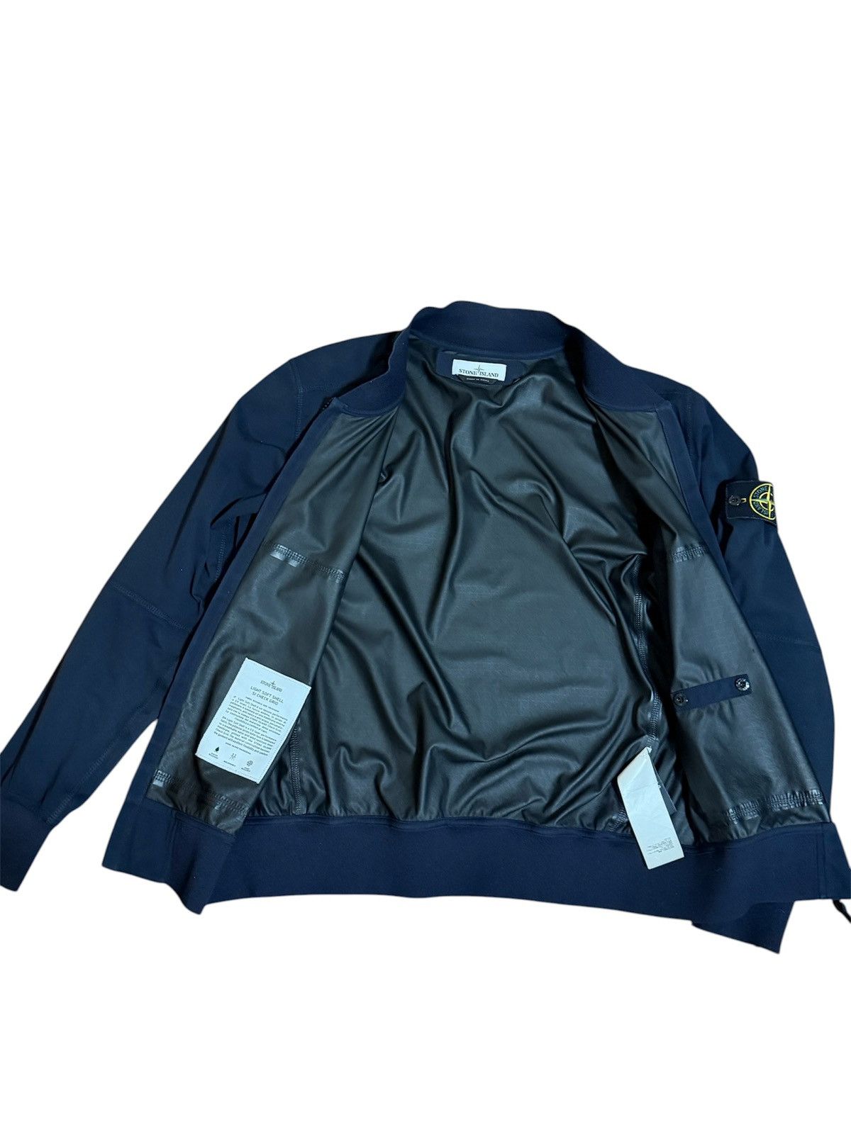 Stone Island 🔥850$ Stone Island Light Soft Shell Grid Bomber Jacket Navy Size US L / EU 52-54 / 3 - 15 Thumbnail