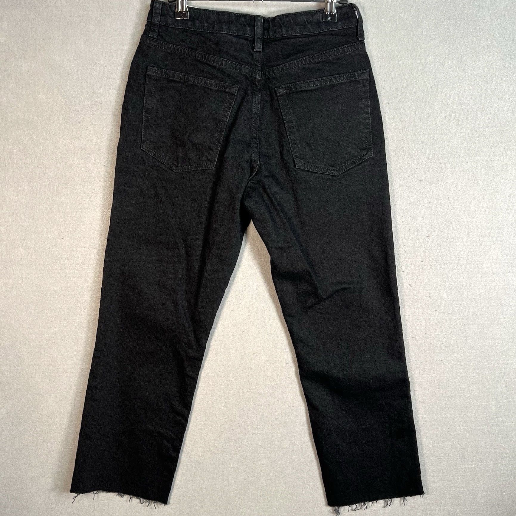 Topshop NWT! Topshop Jeans Womens Size W28 L30 Black Straight Raw Hem Size 26" / US 2 / IT 38 - 6 Thumbnail