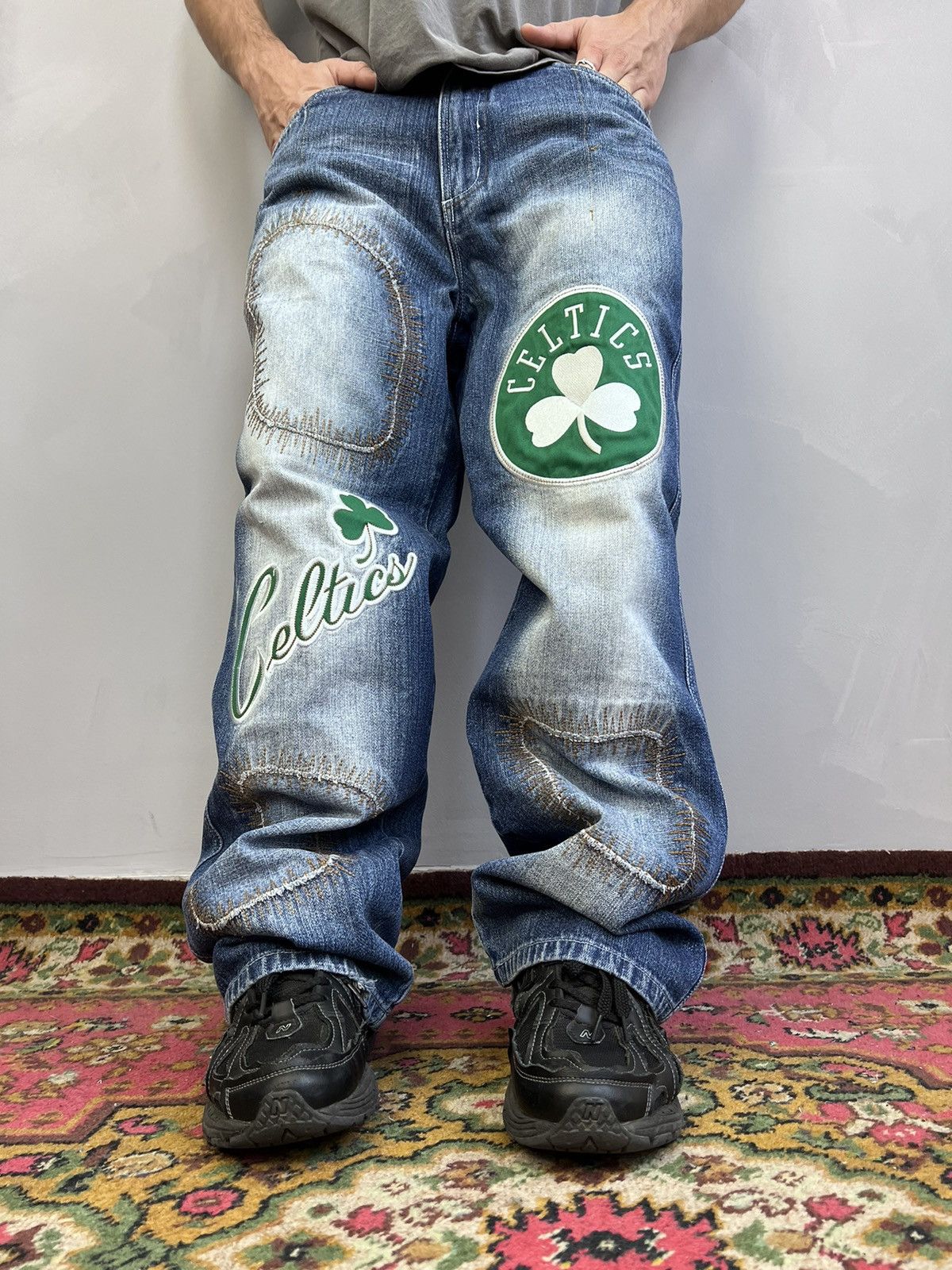 NBA × Vintage VINTAGE NBA UNK DENIM BAGGY JEANS JERSEY Y2K Size US 32 / EU 48 - 3 Thumbnail