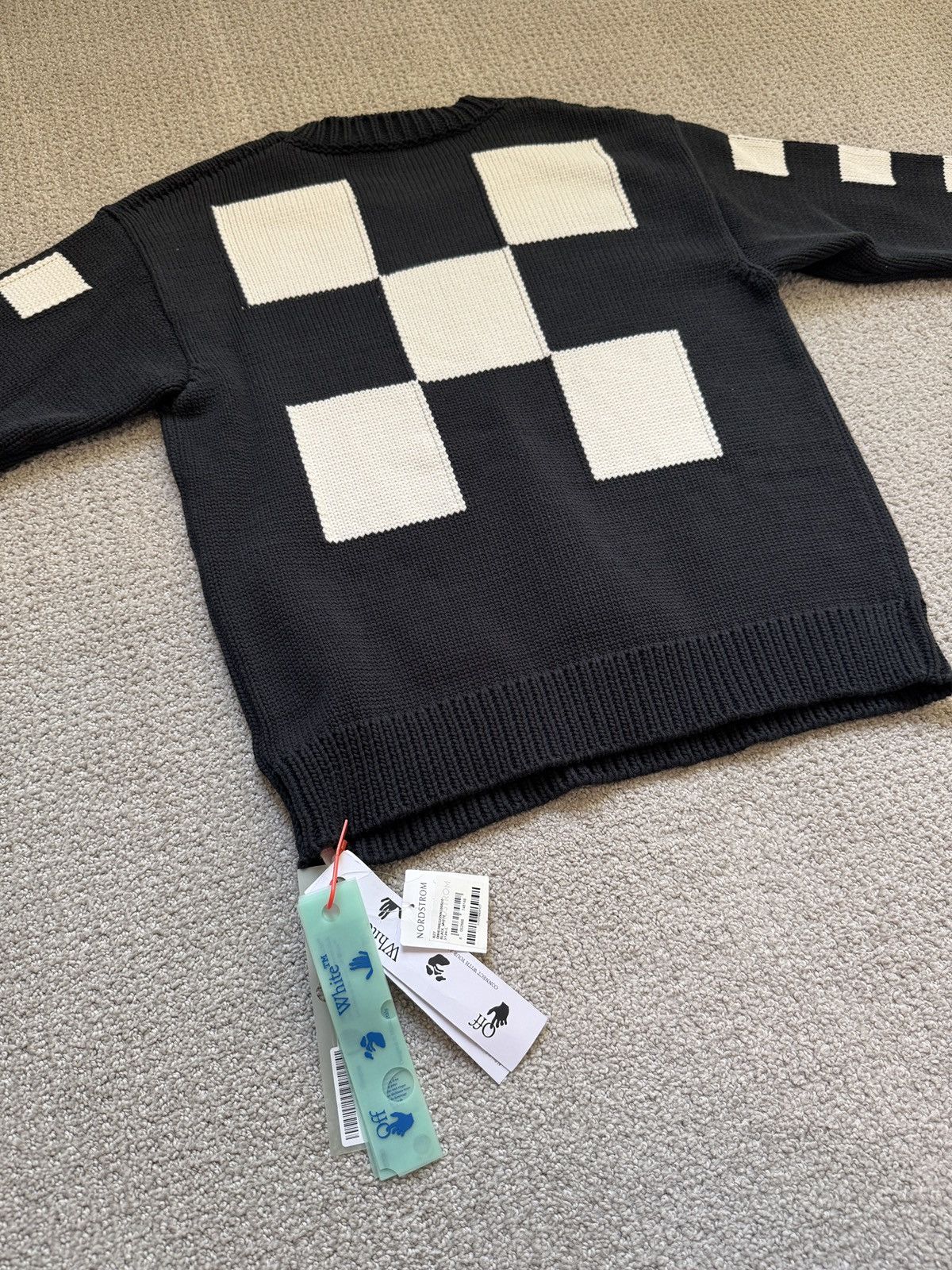 Off-White Off-White™ Big Check Chunky Knit Sweater Size US L / EU 52-54 / 3 - 10 Thumbnail