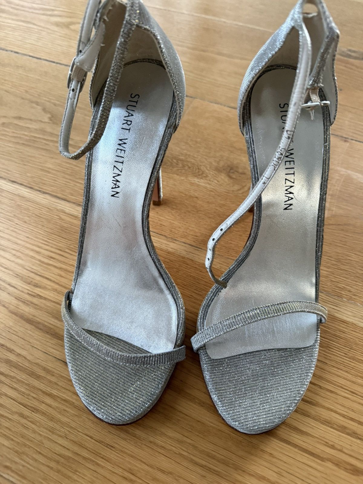 Stuart Weitzman Stuart Weitzman Stunning Silver Stilletto Shoes Size US 10 / IT 40 - 1 Thumbnail