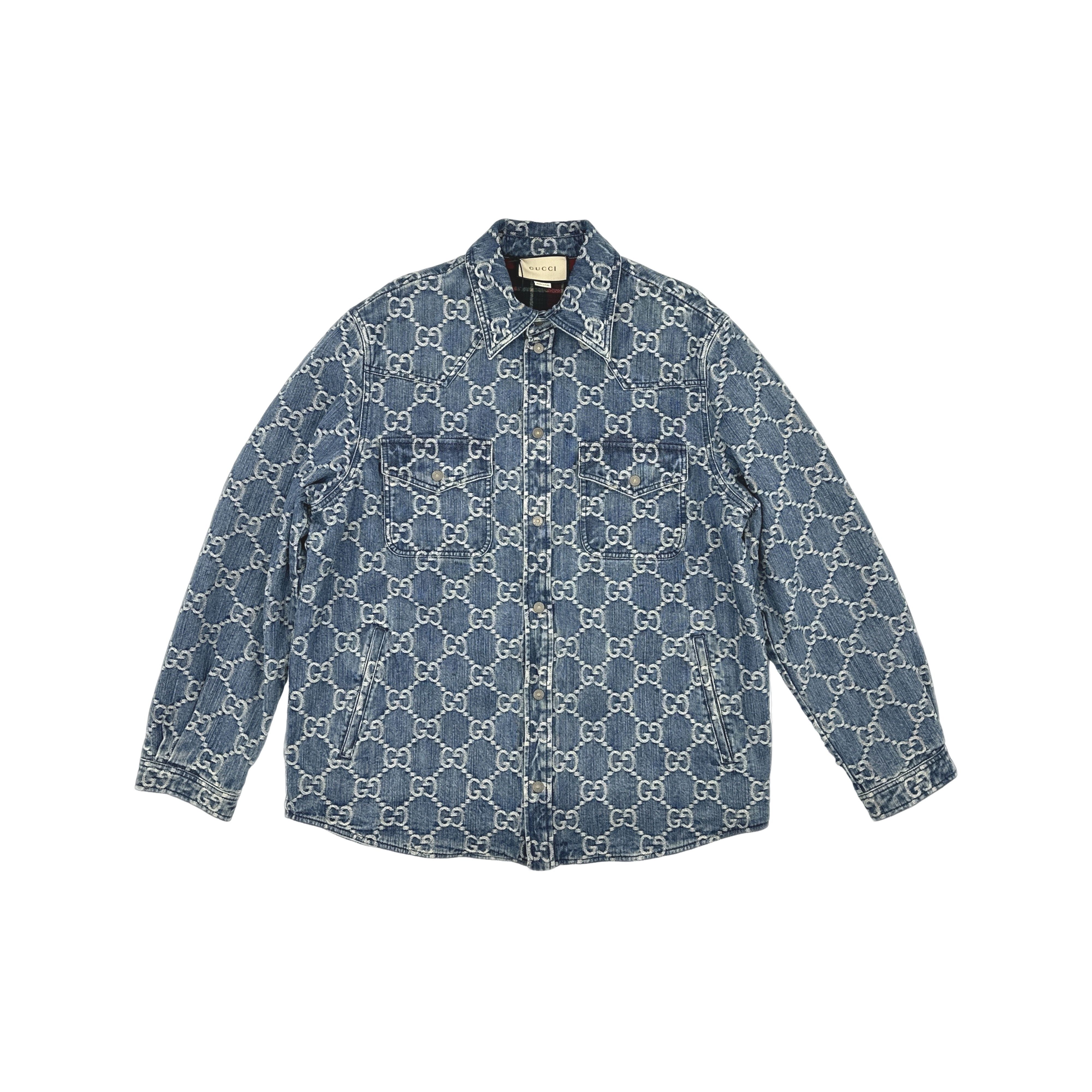 Gucci Gucci Logo Print Denim Jacket 48 Size US M / EU 48-50 / 2 - 1 Thumbnail
