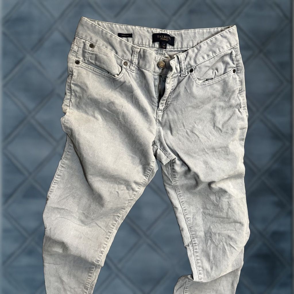 Talbots Talbots Pants Womens Size 4 Gray Corduroy Stretch Flat Front Signature Ankle Size 27" / US 4 / IT 40 - 1 Thumbnail
