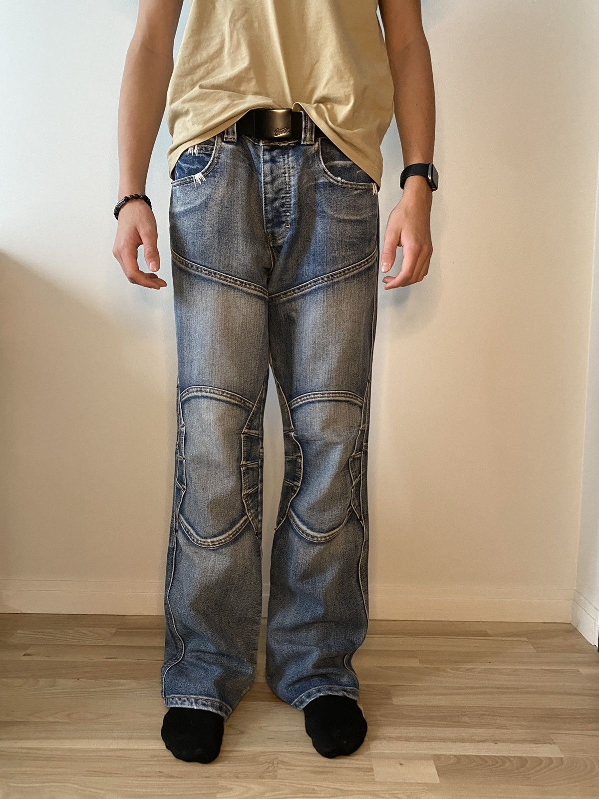 Japanese Brand × Vintage Southern Knee Patch Jeans Size US 32 / EU 48 - 2 Thumbnail