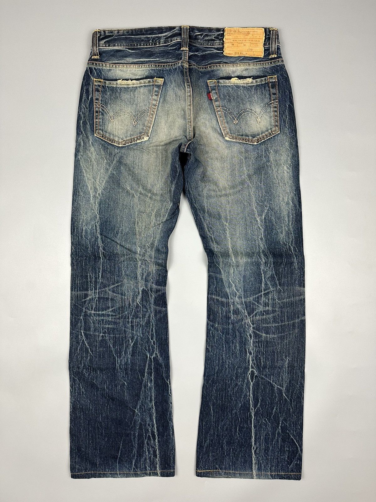 Edwin Vintage Edwin 511 Whiskered Flare Denim Size US 33 - 2 Thumbnail