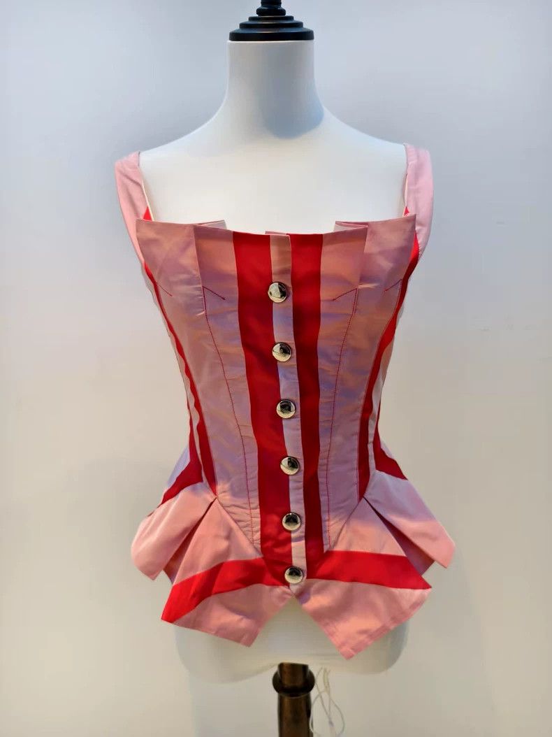 Vivienne Westwood Vivienne Westwood Pink striped bra vest Size XS / US 0-2 / IT 36-38 - 1 Thumbnail