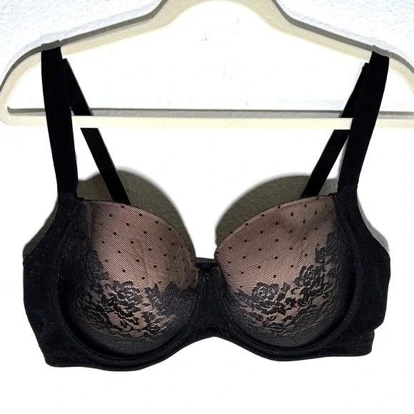 Other 38DD Stunning Support Full Coverage Bra Black Lace Polka Size ONE SIZE - 1 Thumbnail