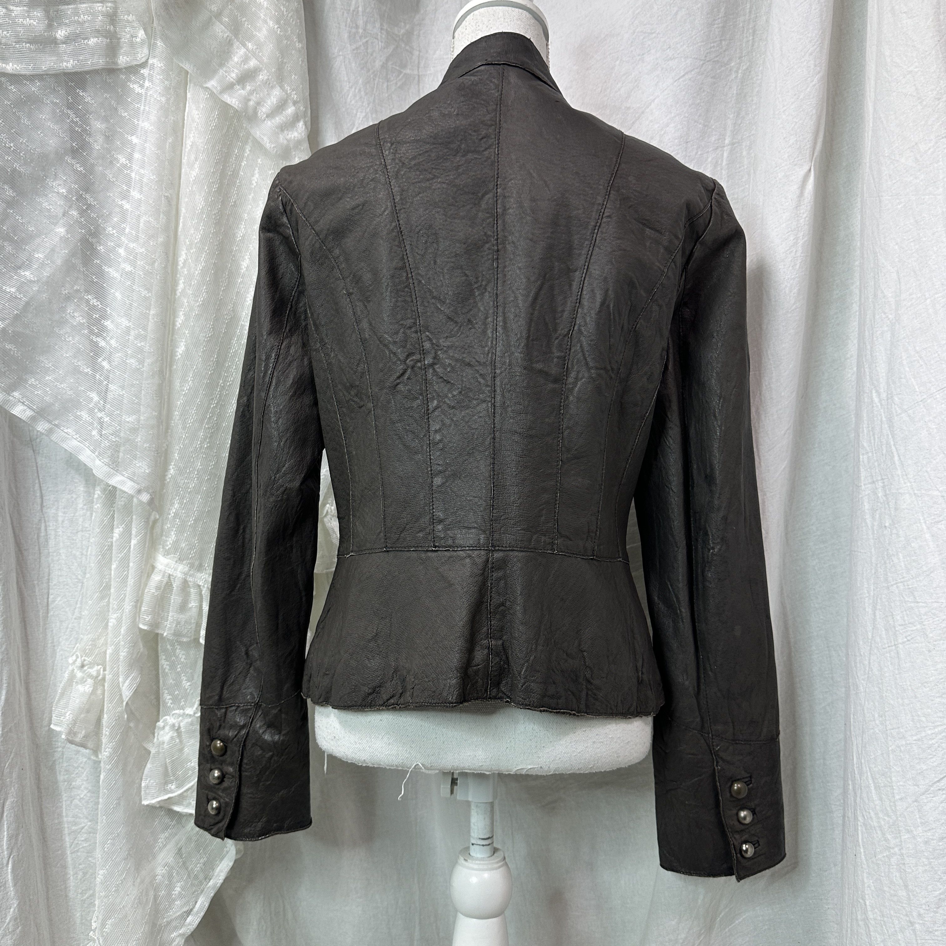 Vintage Vintage Military Styled Leather Napoleon Jacket 00s Size M / US 6-8 / IT 42-44 - 5 Thumbnail
