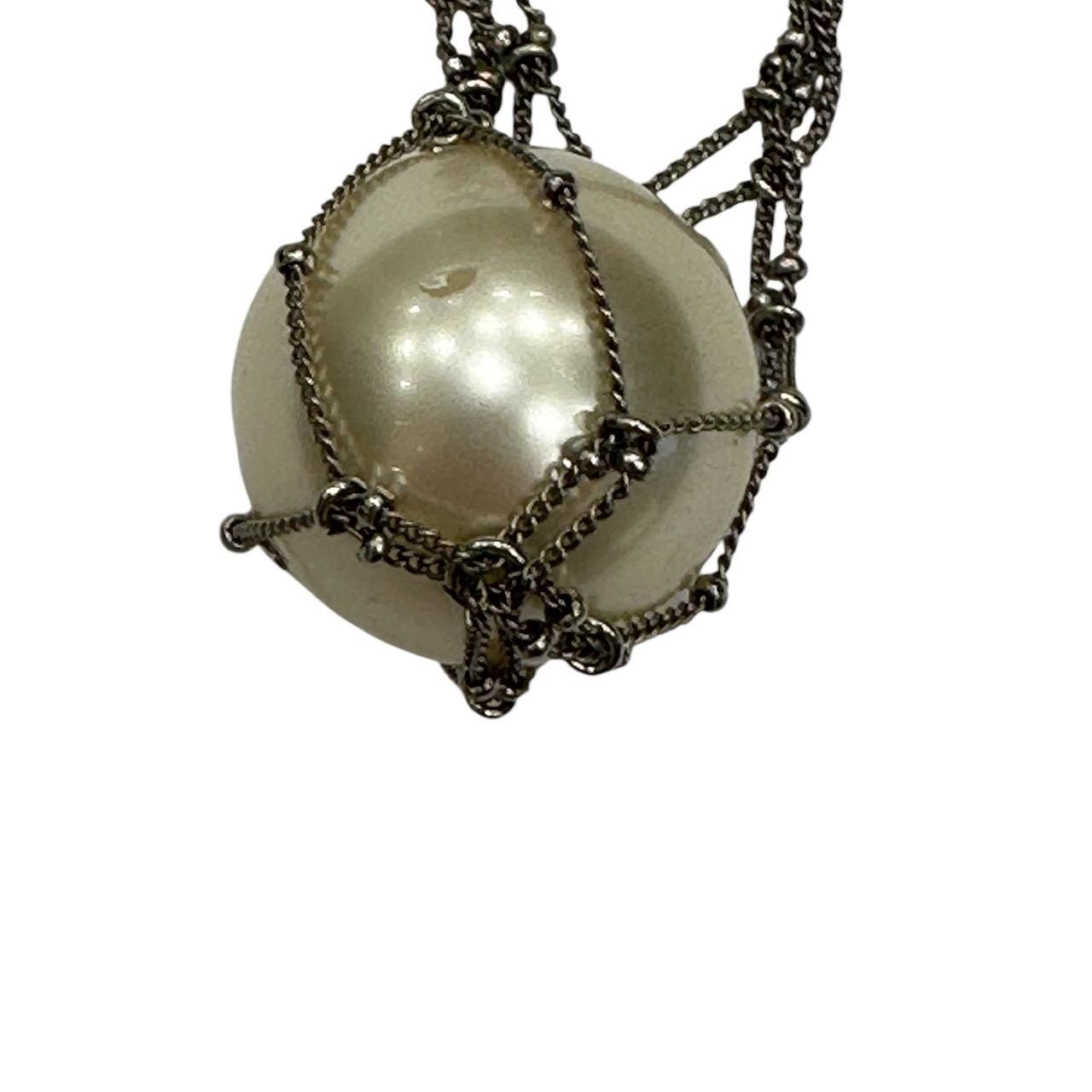 Chanel Chanel 2014 Pearl Pendant Necklace Silver Tone Size ONE SIZE - 6 Thumbnail