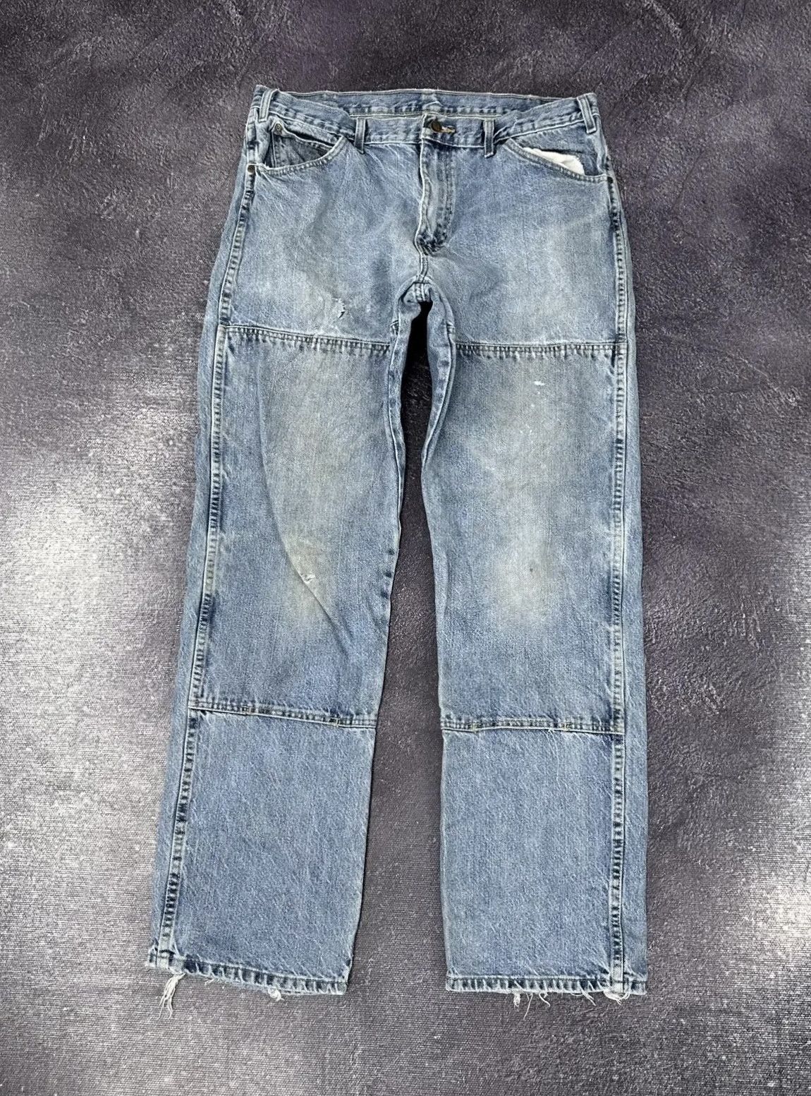 Dickies × Vintage Vintage Dickies Double Knee Denim Light Blue Work Hype Jeans Size US 36 / EU 52 - 1 Thumbnail