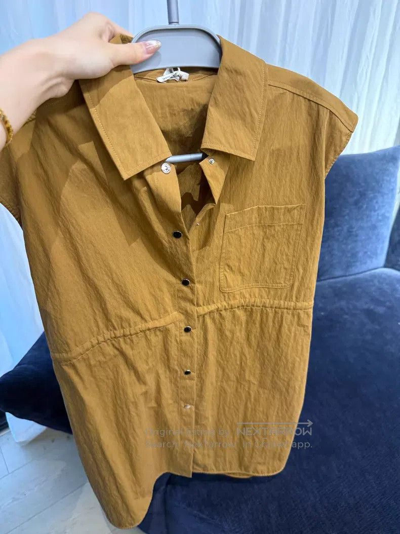 Hermes Hermes Sleeveless drawstring fitted shirt - cotton Size XS / US 0-2 / IT 36-38 - 1 Thumbnail