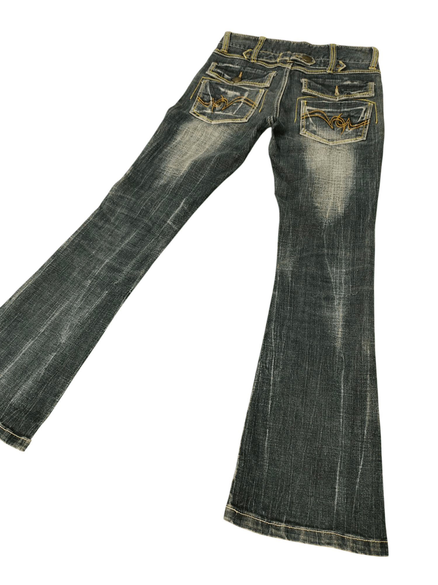Tornado Mart Flare Jeans Chow Tribal Clawmark Denim Bootcut Low Rise Size US 28 / EU 44 - 1 Thumbnail