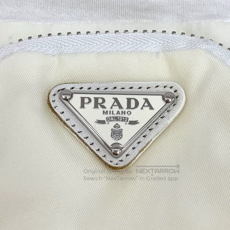 Prada Prada White triangle standard waist bag cotton round-neck Size US S / EU 44-46 / 1 - 6 Thumbnail