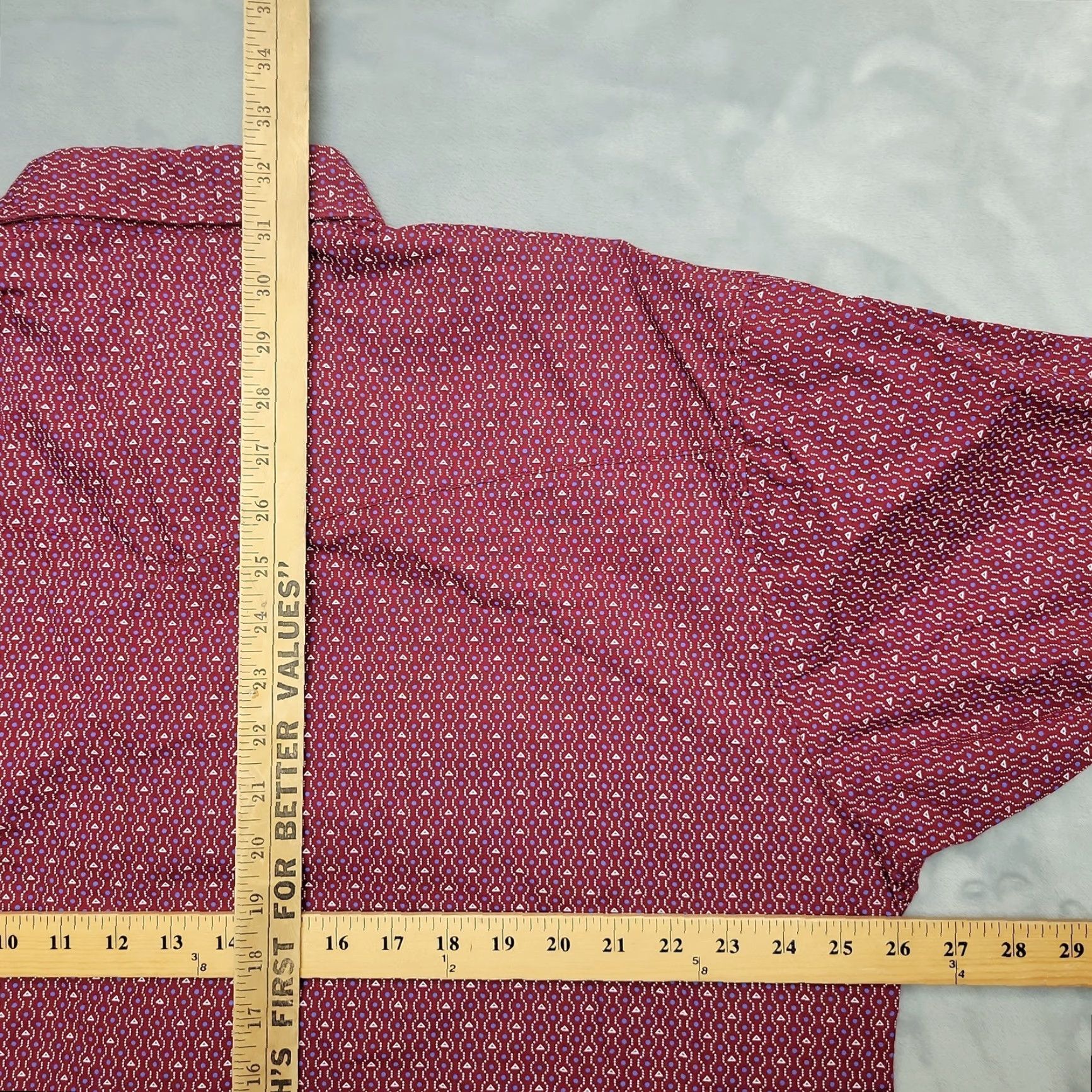 Vintage Pintlar Mens XL Red Long Sleeve Pearl Snap Western Geometric Rodeo Cowboy Shirt Size US XL / EU 56 / 4 - 5 Thumbnail