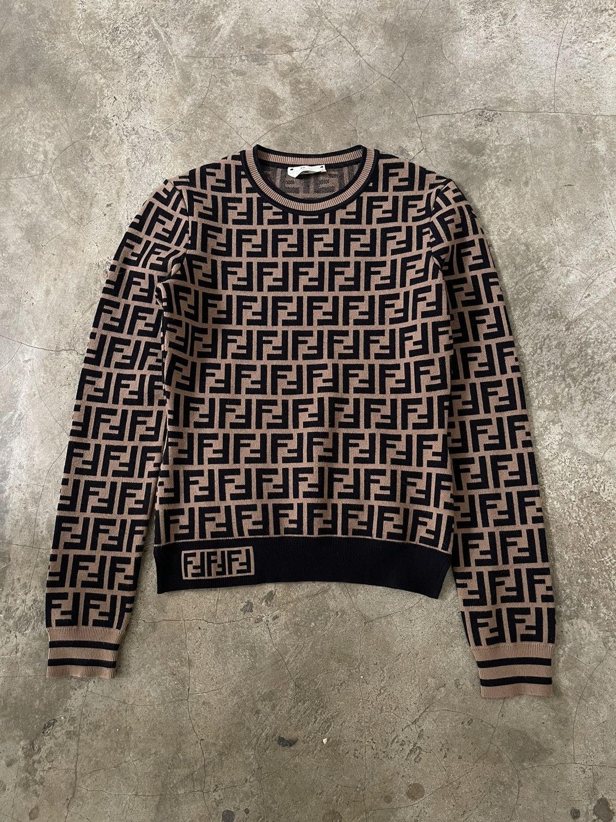 Fendi Fendi Viscose Sweater FF Jacquard Monogram Jumper Size S / US 4 / IT 40 - 1 Thumbnail