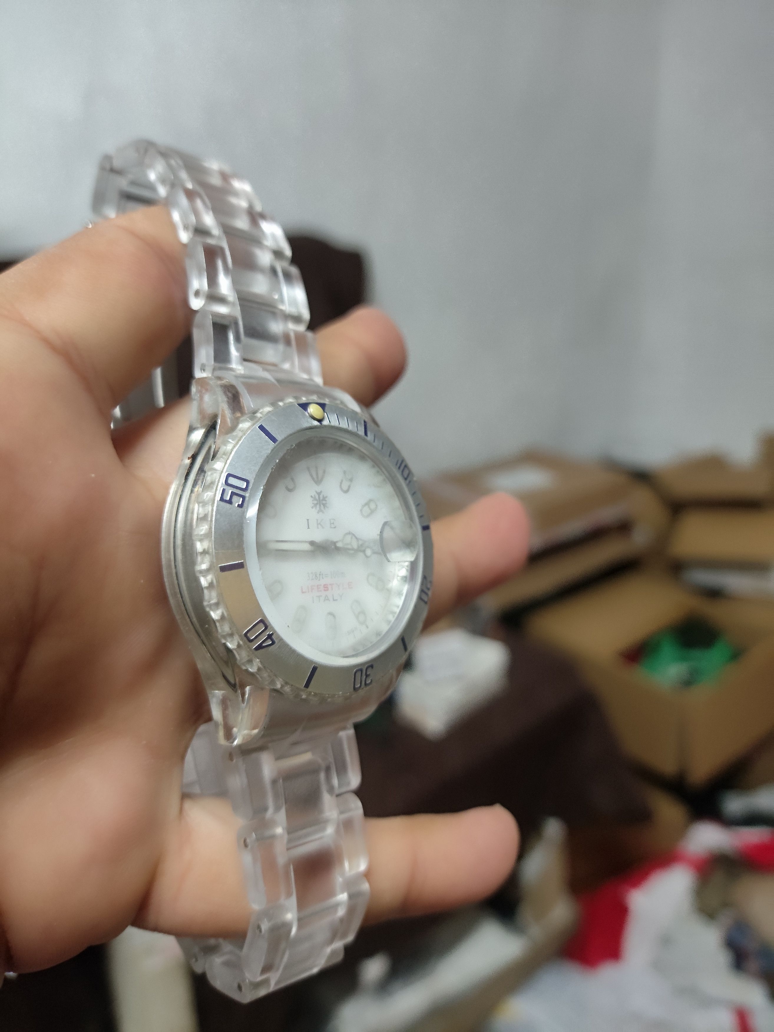 Japanese Brand × Vintage IKE ITALY LIFESTYLE WATCH. DESIGN RARE WITH CLEAR MATERIAL Size ONE SIZE - 5 Thumbnail