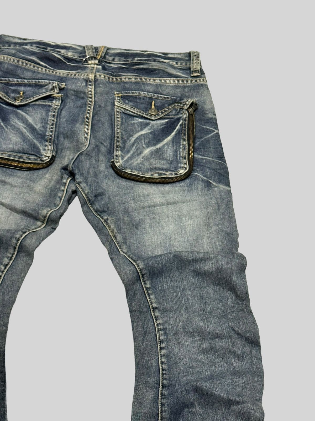 If Six Was Nine PPFM JCURVE LEG 3D POCKET ZIPPER DENIM JEANS Size US 31 - 10 Thumbnail