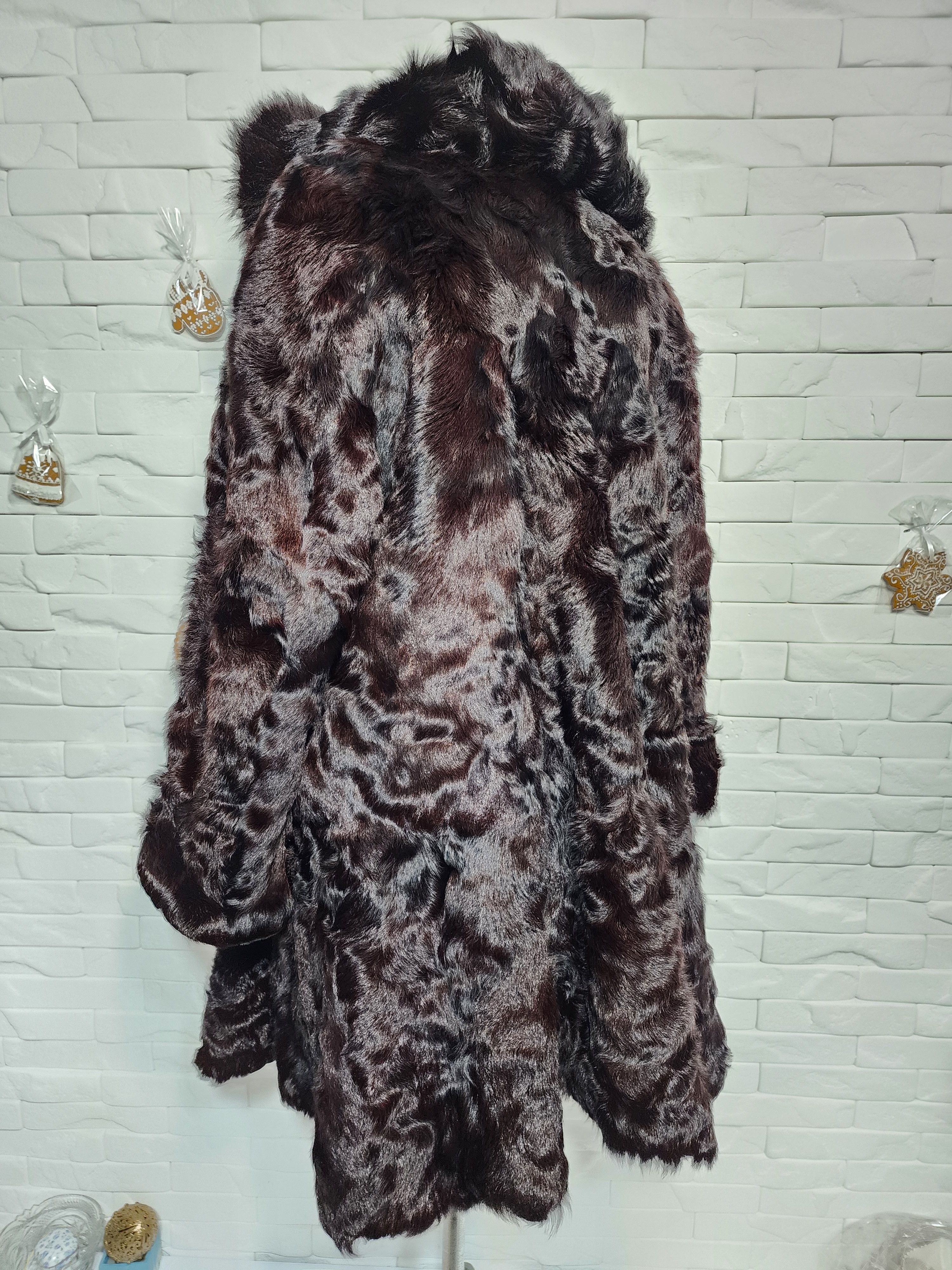 Uniqlo Black Goat Fur Coat: Women's Warm Hooded Outerwear Size XL / US 12-14 / IT 48-50 - 6 Thumbnail