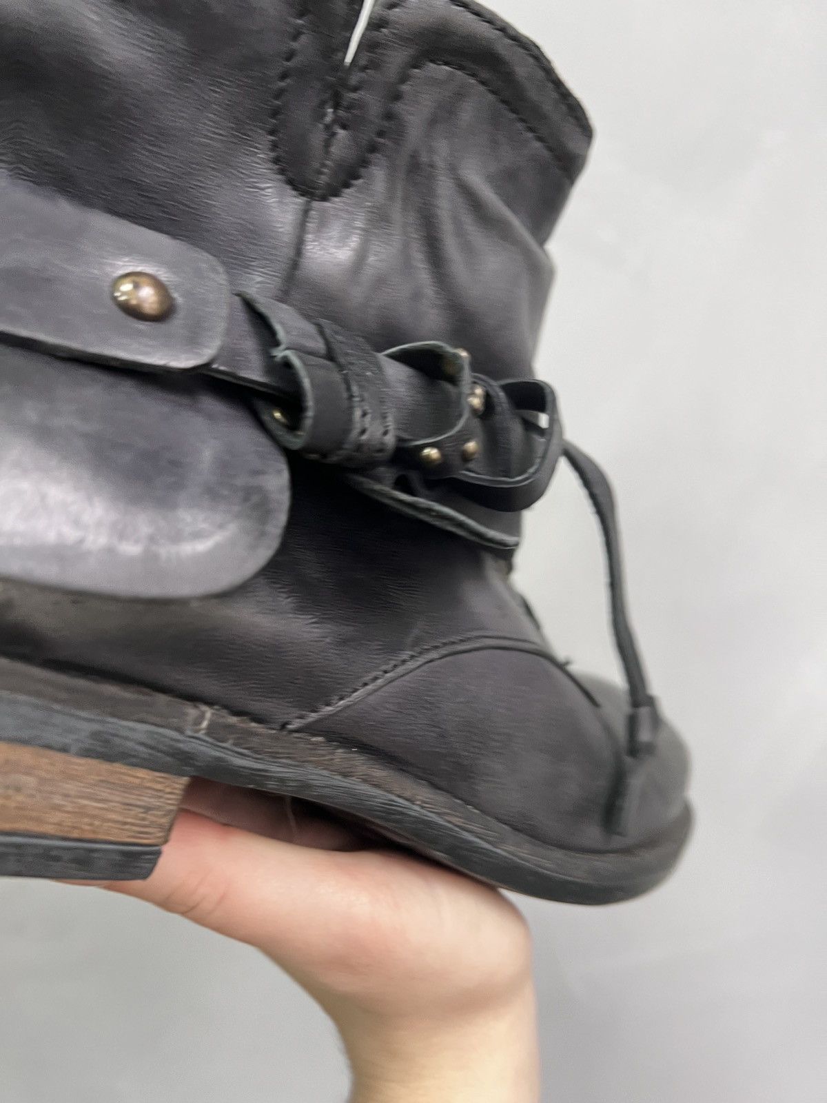 A.S.98 Dark blue leather boots A.S.98 detailed vintage guidi style Size US 8 / EU 41 - 5 Thumbnail