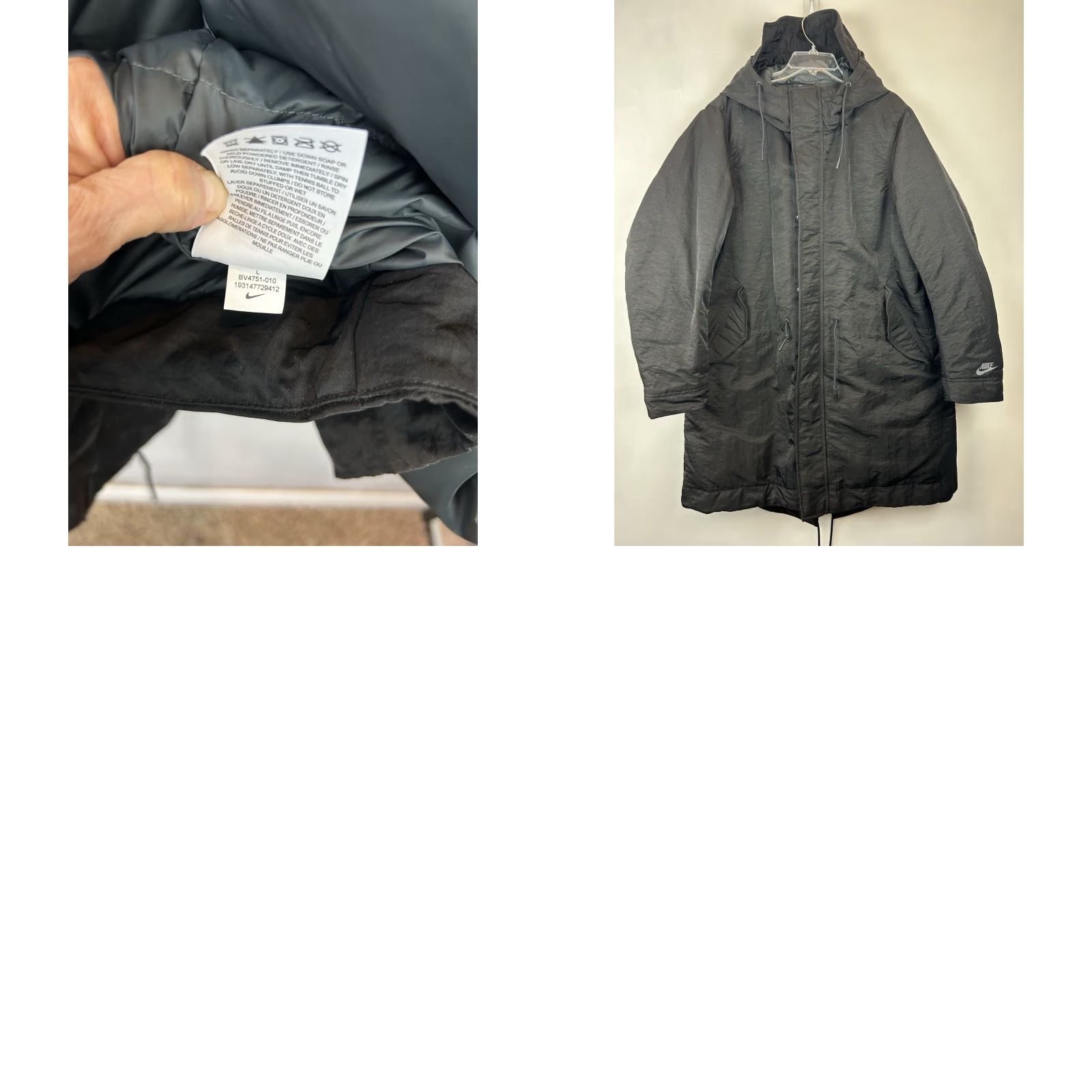 Nike Nike Sportswear Parka Coat Jacket Parka Hooded Long Sleeve Zip Down Black Men L Size Mens Activewear Winter Size US L / EU 52-54 / 3 - 9 Thumbnail