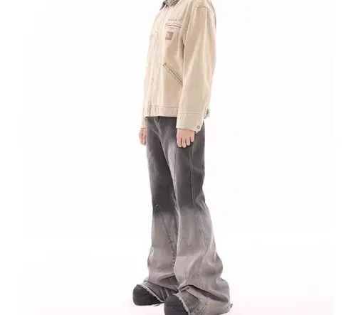 VIBE Vintage washed gradient raw edge draped micro-flare jeans Size US 30 / EU 46 - 8 Thumbnail