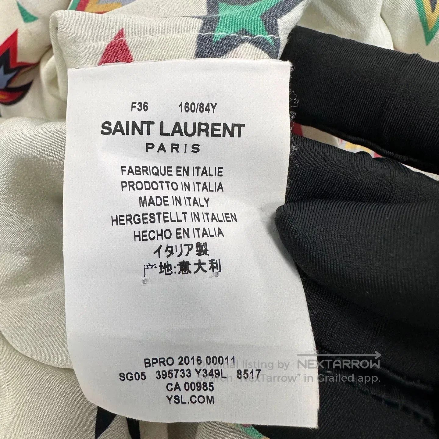 Saint Laurent Paris Saint Laurent Star Print Silk Long. Size XS / US 0-2 / IT 36-38 - 4 Thumbnail