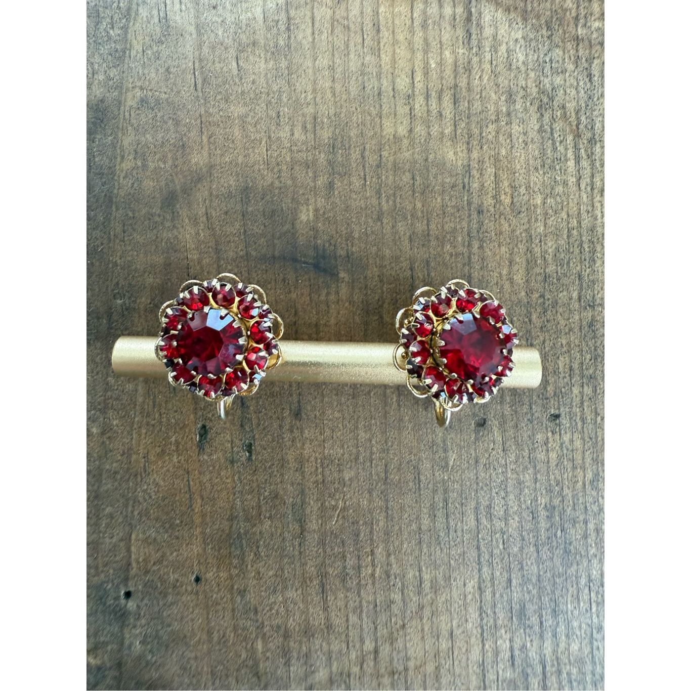 Vintage Vintage 60s 1966 Sarah Coventry Ruby Red Rhinestone Cluster Size ONE SIZE - 1 Thumbnail