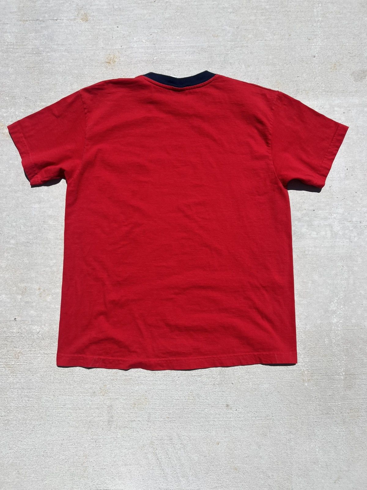 Tommy Hilfiger × Tommy Jeans × Vintage VTG Tommy Hilfiger Jeans Tee Sz L Men Red Box Logo Ringer Size US L / EU 52-54 / 3 - 2 Thumbnail