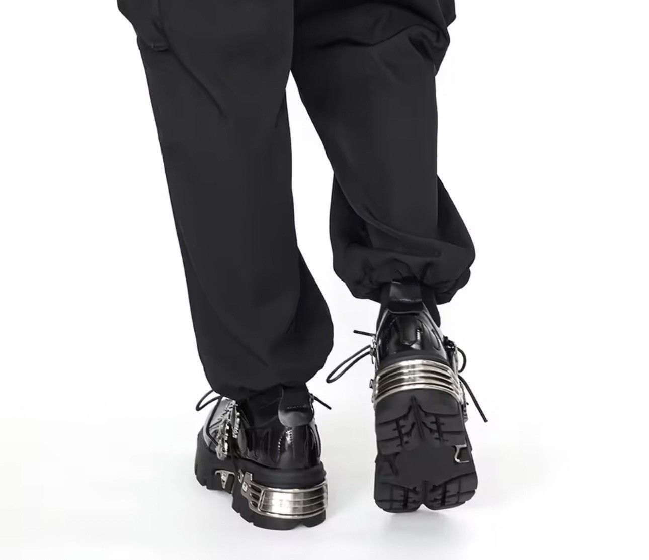 Japanese Brand Microfiber Platform Boots -New Rock Style -Lightweight Boots Size US 10 / EU 43 - 2 Thumbnail
