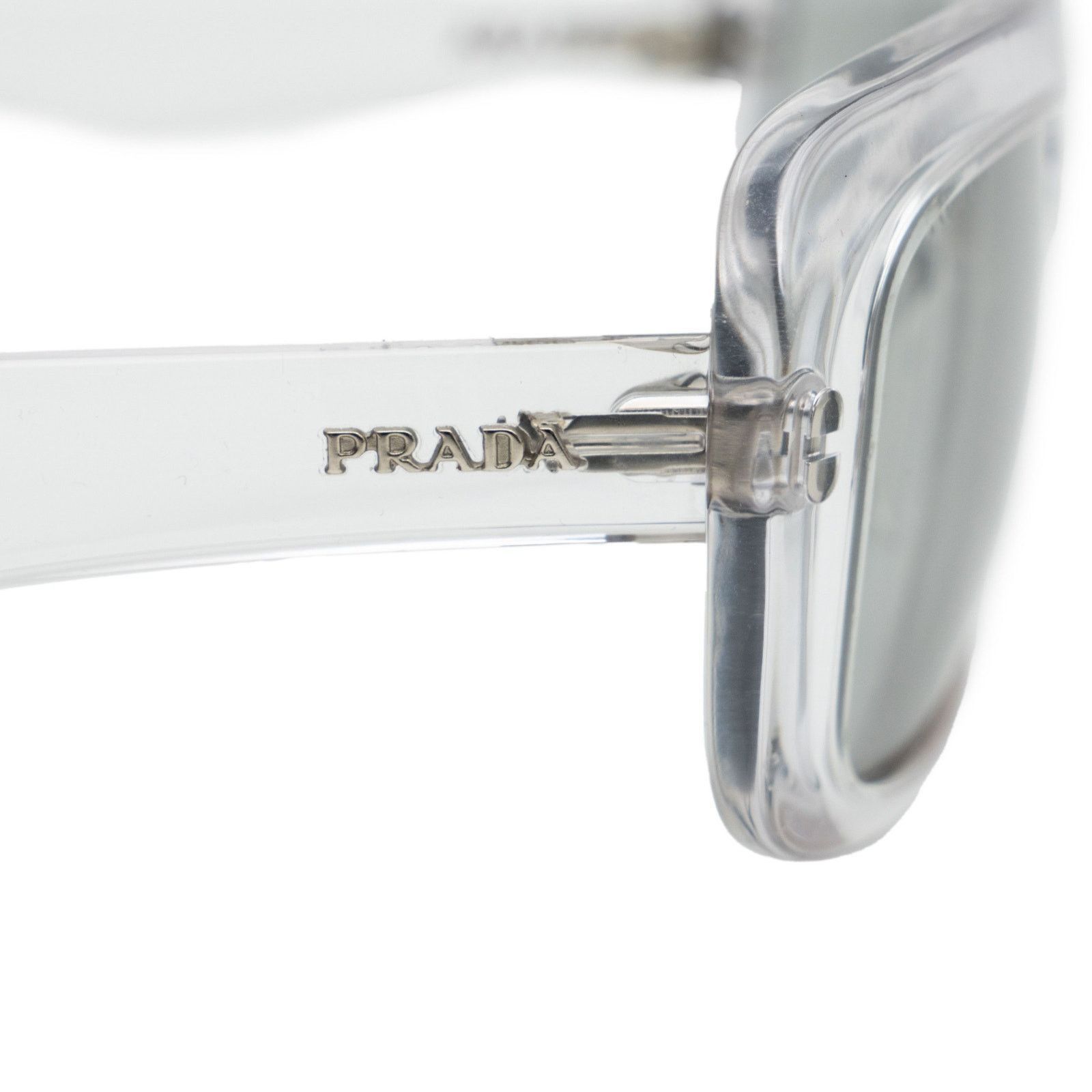 Prada Prada Symbol Silver Logo Transparent Square Sunglasses Size ONE SIZE - 4 Thumbnail