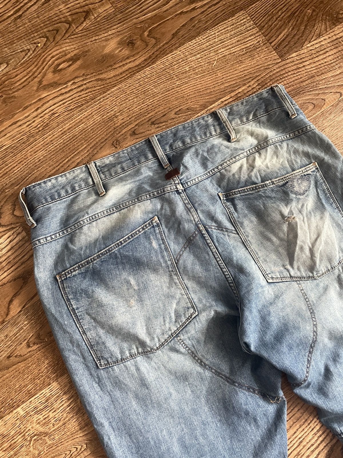 G-Star × Japanese Brand × Vintage Vintage G Star raw jeans double knee rare ultra baggy jeans Size US 36 / EU 52 - 14 Thumbnail