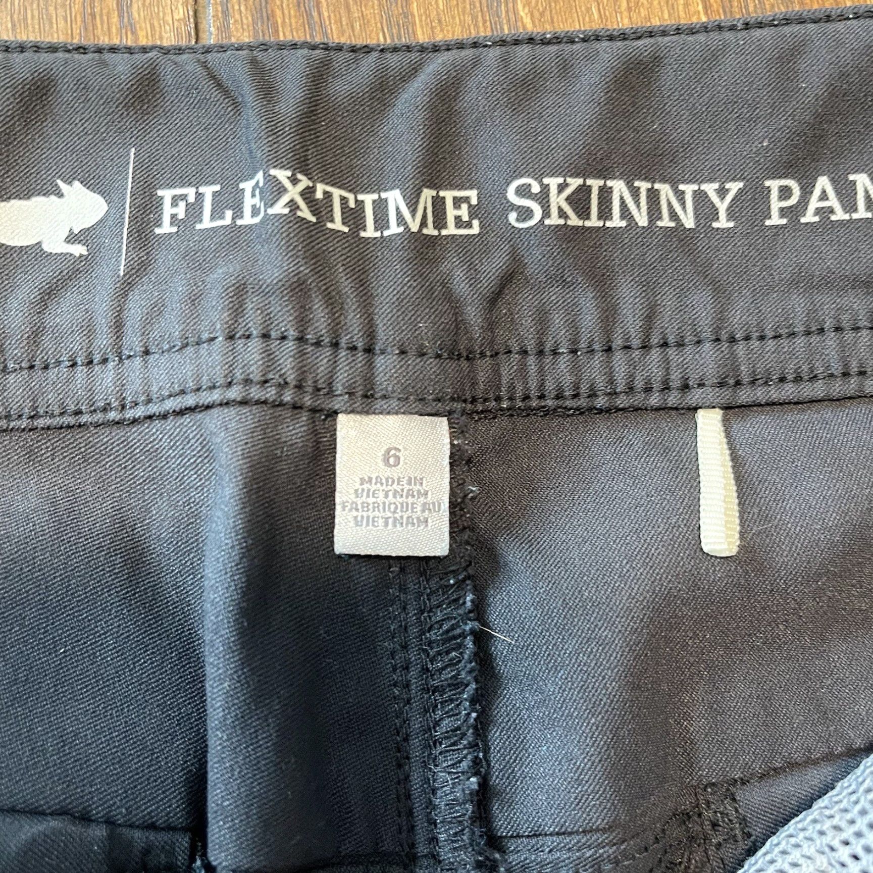 CO Toad and Co Women’s Flextime Skinny Pant Black Size 6 Nylon Stretch Button Button Front Zipper Flat Front Chino Slim Leg 30 in Inseam Women Size 28" / US 6 / IT 42 - 7 Thumbnail