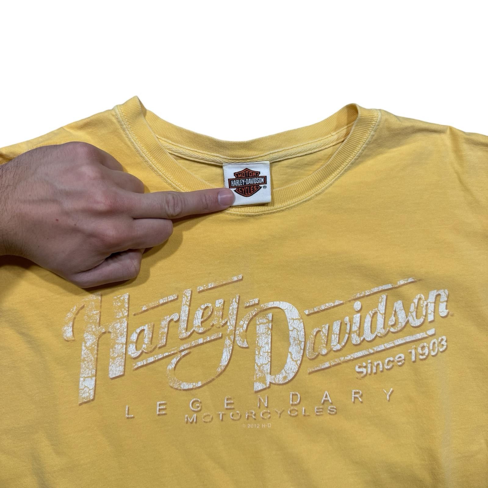 Harley Davidson Harley-Davidson Dothan Alabama Graphic Yellow Ringspun Tee Size US L / EU 52-54 / 3 - 3 Thumbnail
