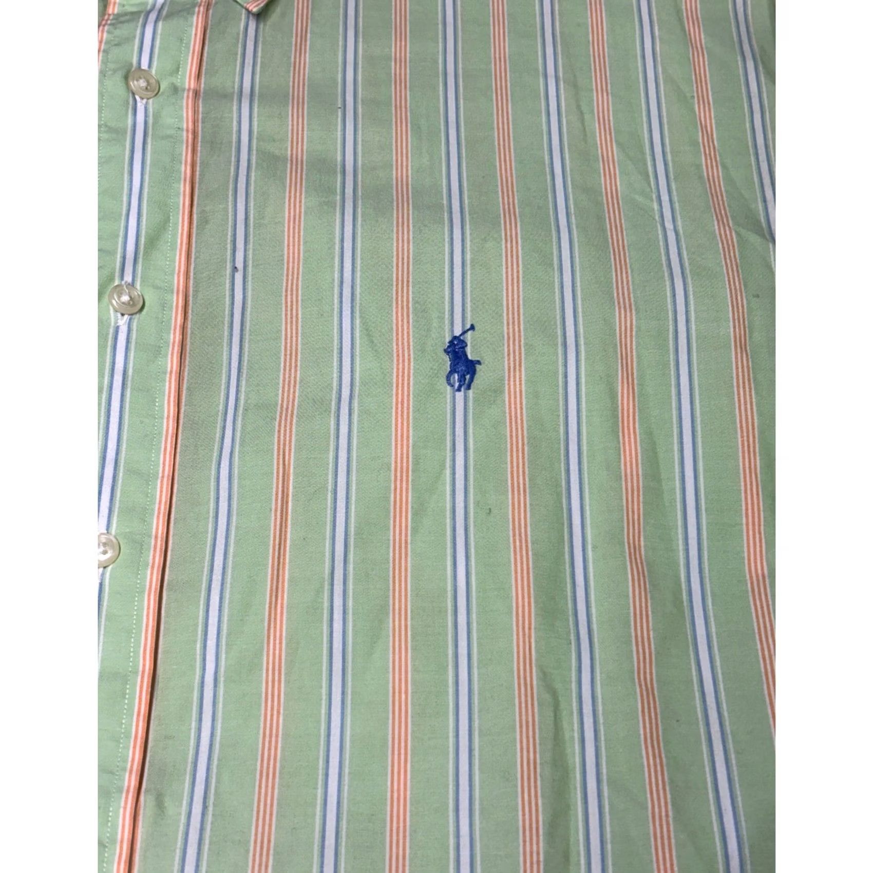 Ralph Lauren Ralph Lauren Classic Fit Striped Button-Down Shirt Green Orange Mens XL 56 in Button-Up Embroidered Pony Collared Long Sleeve Casual Business Size US XL / EU 56 / 4 - 2 Thumbnail