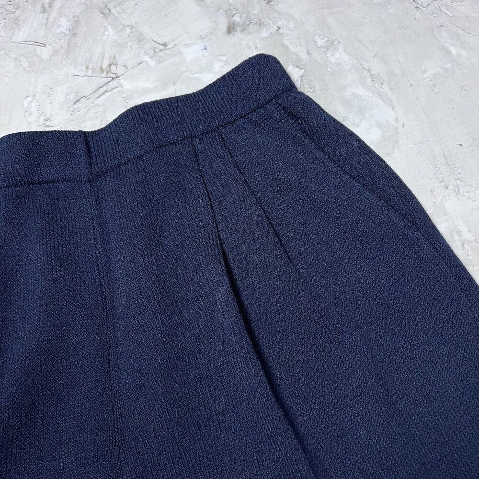 Other St John Santana Knit Pants Size 8 Navy Pleated Luxe Pull On Size 30" / US 8 / IT 44 - 4 Thumbnail