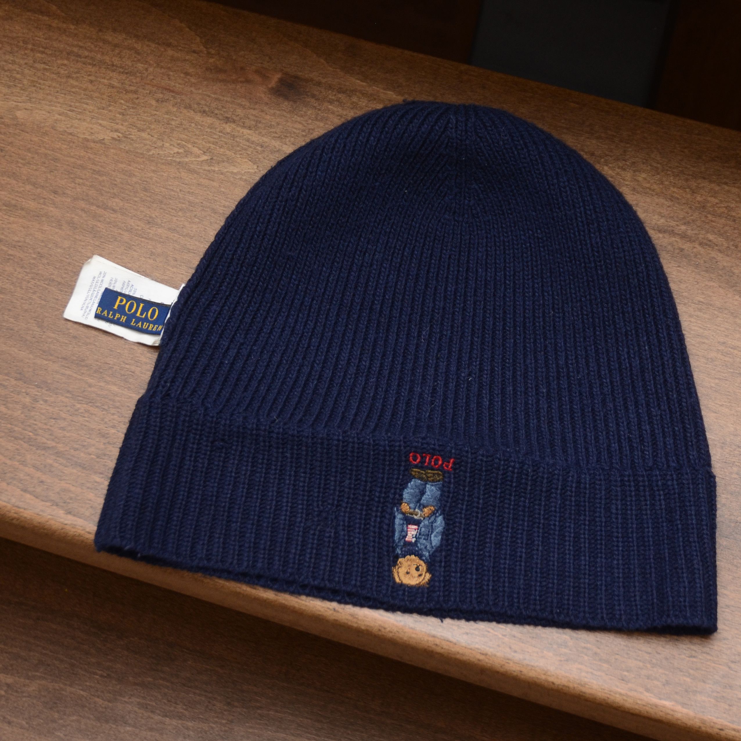 Polo Ralph Lauren Polo Ralph Lauren Bear Beanie One Size Navy Blue Size ONE SIZE - 9 Thumbnail
