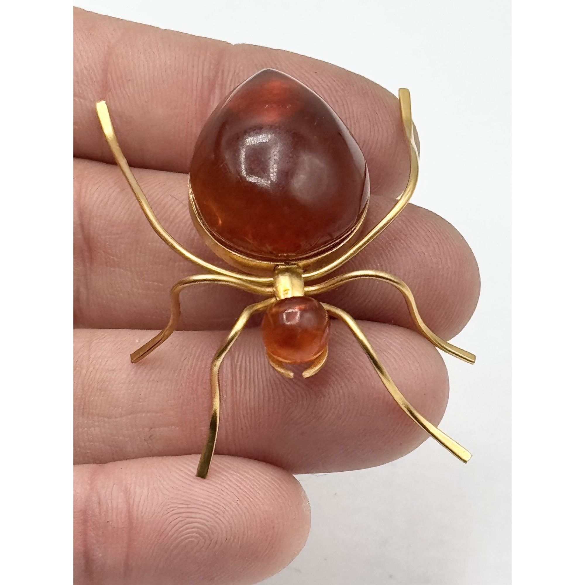 Vintage Vintage Amber stone spider bug Insect brooch pin Size ONE SIZE - 5 Thumbnail