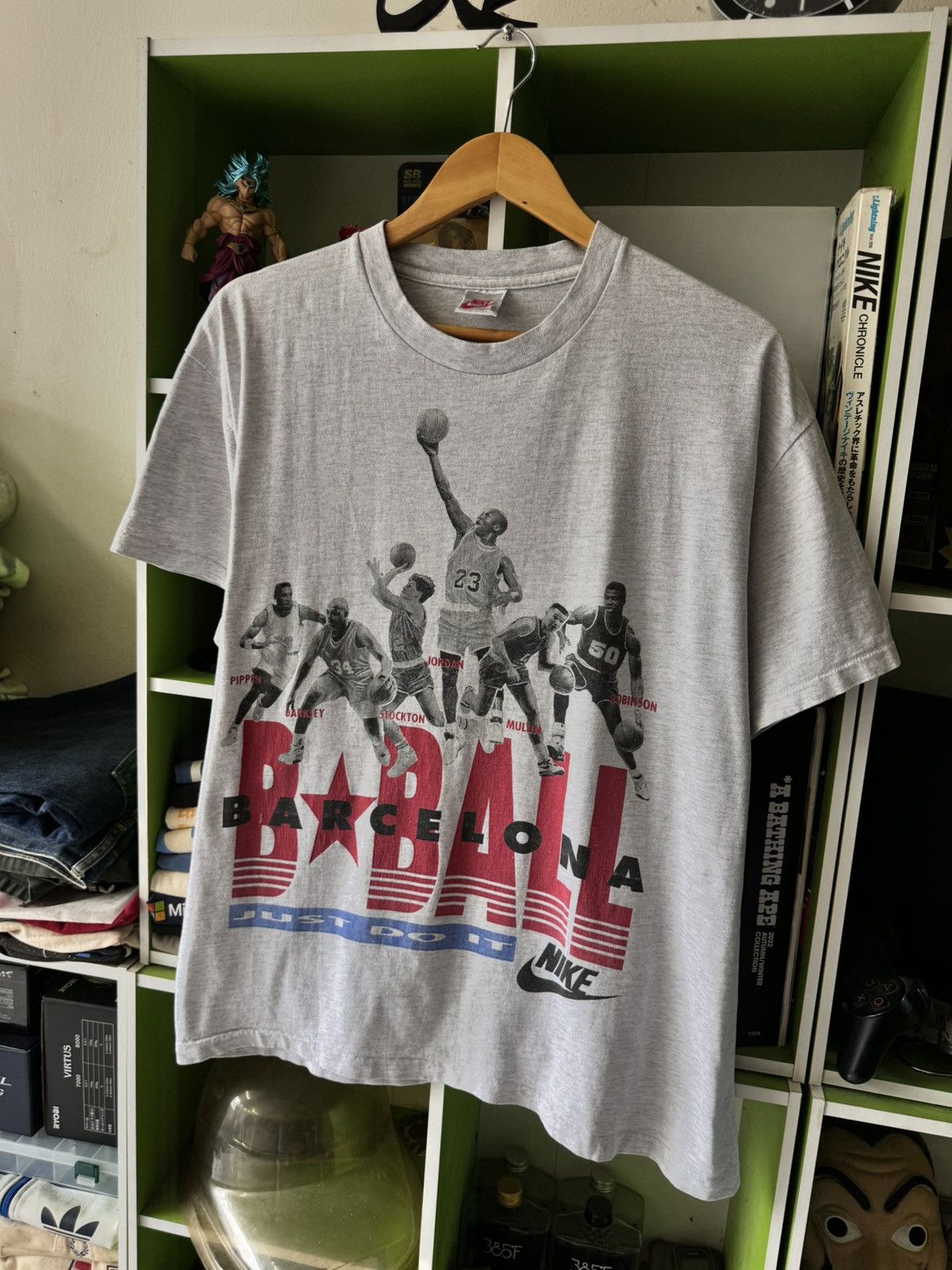 image of 90's Nike Jdi Barcelona All Legendary Nba in Grey, Men's (Size Large)