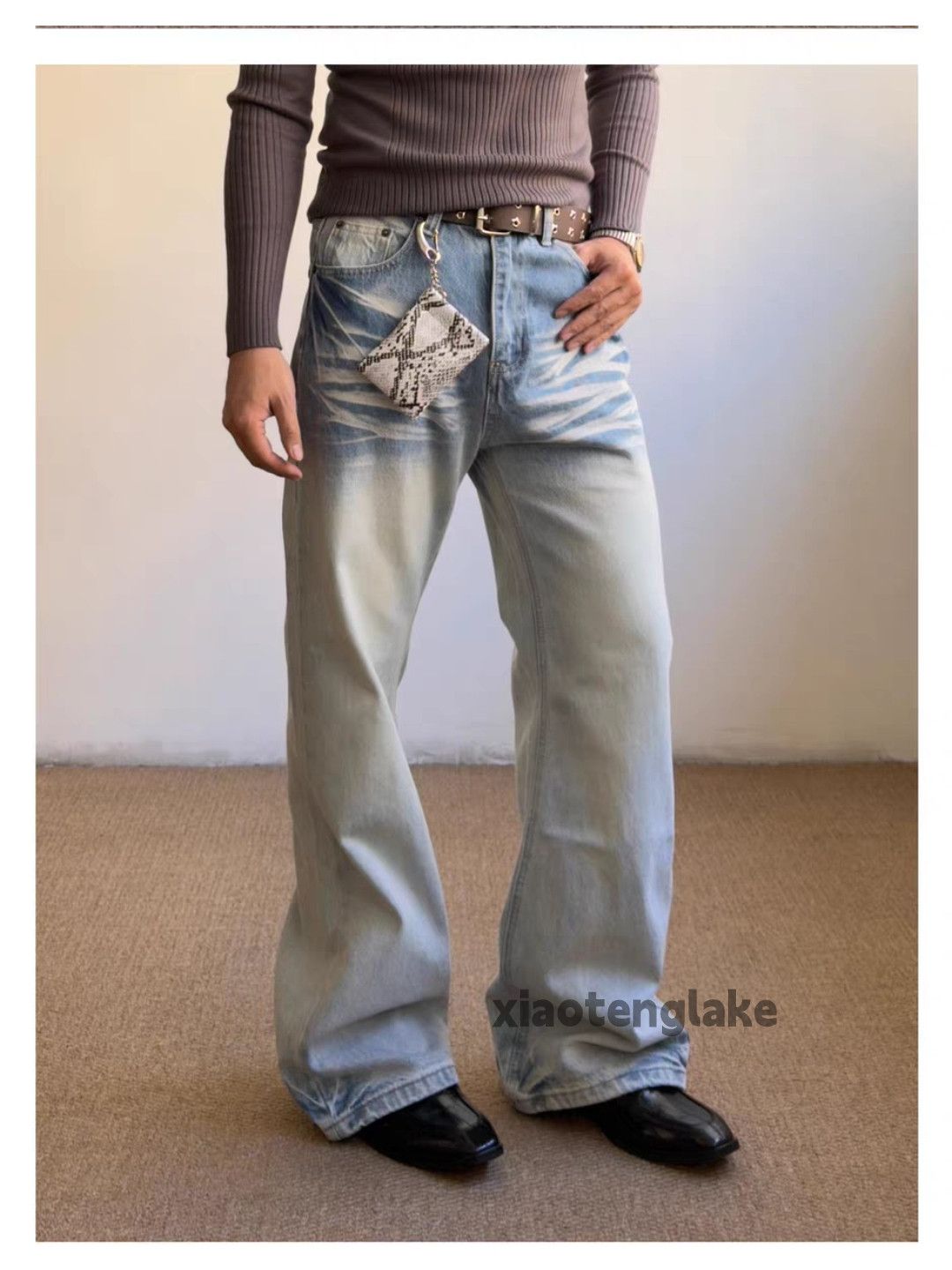 Jean xtl vintage washed faded punk grunge hiphop jeans Size US 33 - 2 Thumbnail